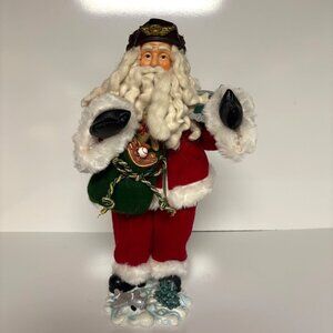 Aviator Santa Figurine Holiday Decor Airplanes Christmas Vintage 16.5"
